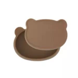 블루마마 유아식기 흡착 식판 뚜껑 세트 선물 브라운