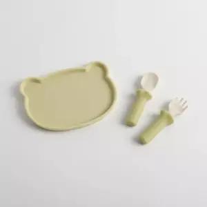 블루마마 유아 곰돌이 간식 트레이 스푼포크 세트