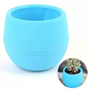 플라스틱화분 가벼운 미니 원형 화분 블루 인테리어 다육이 선인장