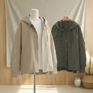 [다잇템] 여성용 클래식 앵글 빅사이즈 후디 환절기 자켓