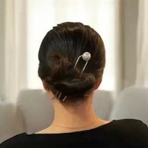 왕진주 올림머리 U자핀 비녀 U자비녀 헤어코사지 u자핀 올림머리핀