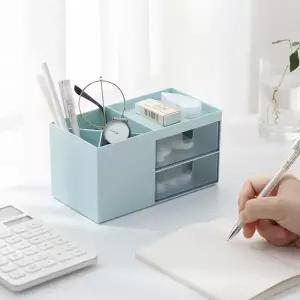 [셀러에이드]화장대 서랍 정리함 블루 컬러 데스크 소품 수납함