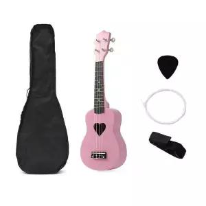 [에이치플러스몰]소프라노 우쿨렐레 백양나무 연주 4종 핑크하트 악기