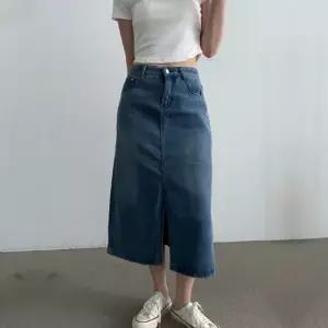 비욘드라이프 앞트임스커트 여성 중청데님 청치마 FR-161895