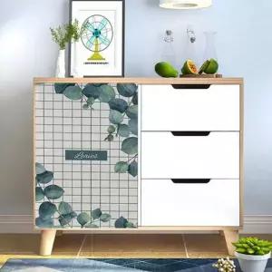 창문 가림막 나무 무늬 주방 천 커튼 선반 차광막