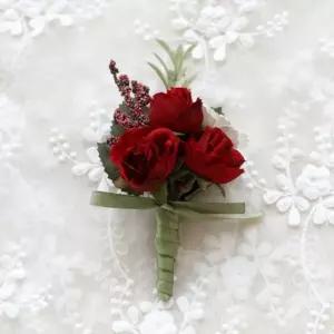 셀프웨딩 부토니에 브로치 기념일 옷핀브로치(레드)