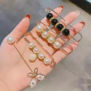 예쁜 패션 브로치 바지 허리조절 진주 옷핀 5종세트