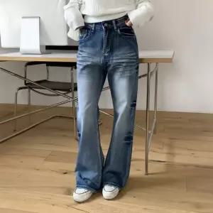 여자 봄신상 빈티지 워싱 부츠컷 데님 팬츠