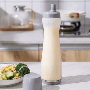 팬케이크 용 700ml 팬케이크 디스펜서 수동 크랭크 배터 혼합 병 핸드 배터 믹서 병 컵케익 팬케이크 크레