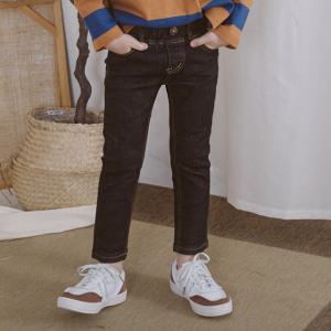 루알라키즈 남여아 공용 데일리 슬랍 생지 흑청 팬츠 5호-17호 3147K