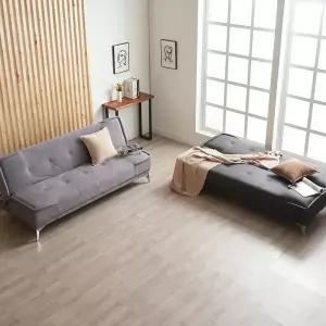 에보니아 뉴밀란 3인용 소파베드 에어레더 아쿠아스웨이드텍스 / 3인 쇼파베드