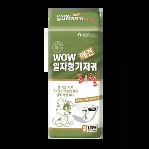 와우 일자형 기저귀 대형 100매 강아지 배변 위생