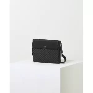 [롯데백화점]닥스 액세서리 LL[LOUIS BRIDGE] 블랙 로고패턴 가죽 크로스백 DBBA4E620