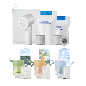 [바디럽] 퓨어썸 미니 필터 여행용 샤워기(뉴화이트)/미니 비타 필터 3종/휴대용 샤워기
