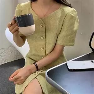 [오노마] ONM 여성 데이트룩 원피스 h라인 실루엣 연그린 정장 치마 (S8652510)