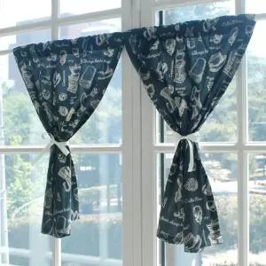 [텐바이텐][모모제작소]커피 스탬프 북유럽 린넨 가리개커튼 60x77 (2장)