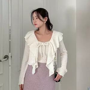 [제작/빅사이즈]이블렛 로티넬 보송이 나시 가디건SET 제이스타일