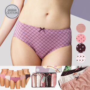 [물랑루즈]진저 순면 여삼각팬티 여성속옷 5종세트