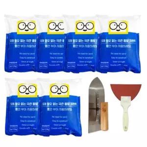 [텐바이텐]미장 초속경 방수 백색시멘트1.5kg 6개+흙손+헤라 가정용