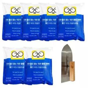 [텐바이텐]초속경 방수 백색 시멘트 1.5kg 6개 +흙손 보수 화장실 변기 접착제