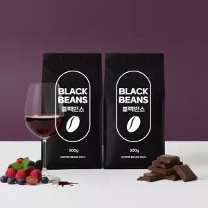블랙빈스 원두커피 500g x 2봉 갓 볶은 에디오피아 모카 시다모 G4