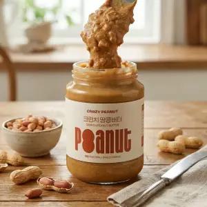 크레이지피넛 무설탕 크런치 땅콩버터 500g 