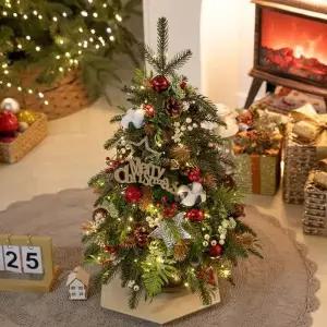 [텐바이텐]크리스마스 미니트리 화분 완제품 LED 브론즈 캐롤 65cm 장식