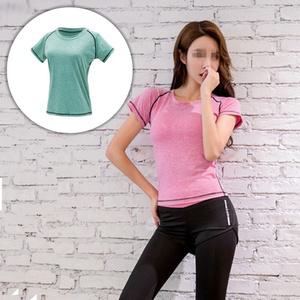 빨리마르는 필라테스상의 여성 반팔 요가복 드라이핏