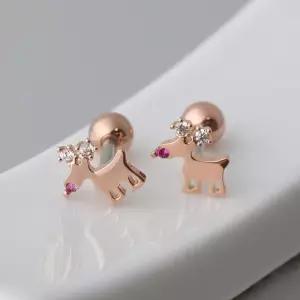 ONM 크리스마스 큐빅 루돌프 써지컬 스틸 피어싱