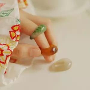 ONM 패션목걸이 라인 마블링 목걸이 빈티지 호마이카 반지