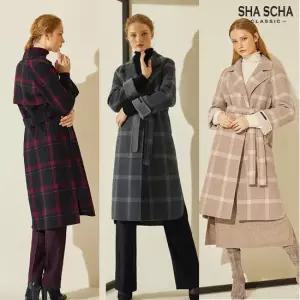 [홈쇼핑인기]샤샤 핸드메이드 클래식 체크 울코트