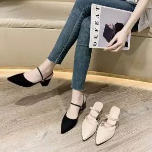 [라일리] Rly 여성 통굽 미들힐 슬링백 뮬 블로퍼 LK8803