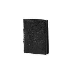 [롯데백화점]닥스 액세서리 LL[선물포장][CAIMAN] 블랙 악어가죽 중지갑 DBWA4E712