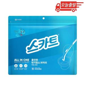 오늘출발 스카트 올인원 변기청소브러쉬용 리필 아쿠아샤워향 24개입 1개