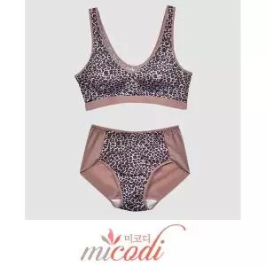 [오노마] ONM 민감피부 레오파드 노푸쉬 런닝형브라 팬티 (S10259012)