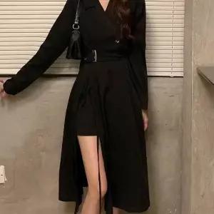 [오노마] ONM 자켓형 롱원피스 루즈핏 벨트 트임 얇은옷 파티룩 (S10765128)