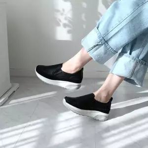 [라일리의류] Rly 국내제작 스티치 라인 양밴드 통굽 여성 슬립온