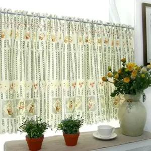 [텐바이텐]다하임 모지스 라임 작은창커튼 K61 600x72+커튼봉