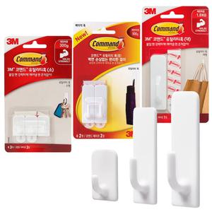 3M 코맨드 유틸리티 훅 소/중/대 접착식 후크 무타공 소품 걸이 탈부착 고리