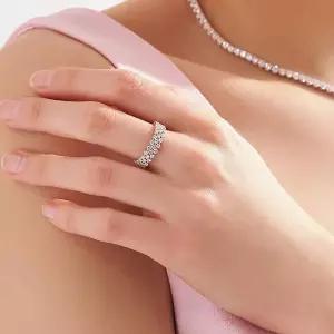 [도로시] 18k 레이첼 랩 다이아몬드 반지_3줄(16-20호)