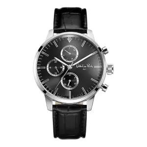 [발렌티노루디] VR6567A-BKBK  천연다이아몬드 남자 가죽 손목시계