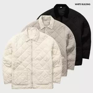 화이트빌딩 남성 깔깔이 퀄팅 카라 자켓 누빔 집업 패
