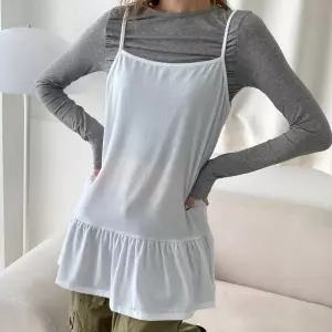 [유야]여성 무지 레이어드 롱 프릴 끈 나시 민소매 -FSL0040- 봄 여름