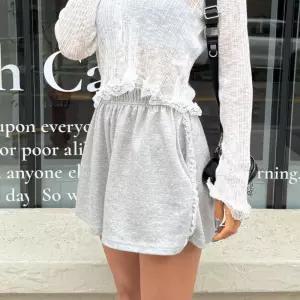 여자 여름츄리닝 장마룩 레이스 와이드쇼츠 반바지