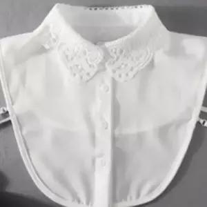 레이스 페이크 카라 레이어드 탈부착 블라우스 넥케이-WFGVECC