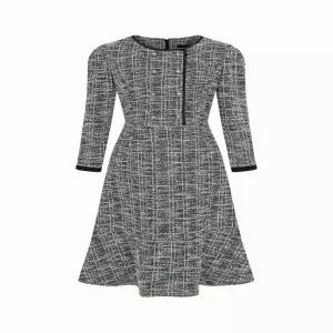 [더아이잗]더아이잗 더블 버튼 배색 트위드 원피스_S IN3N0OP76