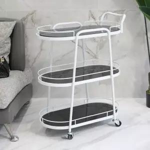 럭셔리 화이트 3단 핸들트롤리 타원형 (WFHJLW7)