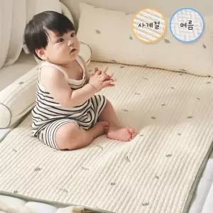 [사계절 낮잠패드]삼익홈 쁘띠레브 100수 순면 듀라론 냉감 양면패드 유아 쿨매트 70x120