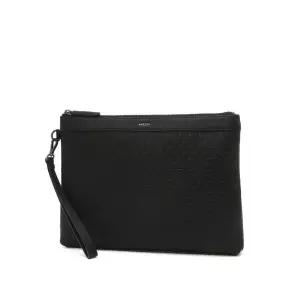 [롯데백화점]헤지스ACC [HJHO5F830BK]블랙 이니셜패턴 소가죽 클러치백