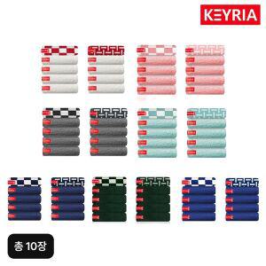 [NS홈쇼핑]키리아타올 프리미엄 코마사 호텔수건 총 10장 (솔리드X8+체스+엣지)...